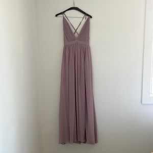 Lulu’s Ballroom Bliss Dusty Lilac Pleated Maxi Dress Size Medium